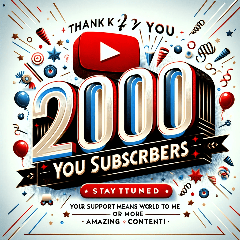 Thank you for 2000 YouTube Subscribers! Your support means the world to me. Stay tuned for more amazing content!