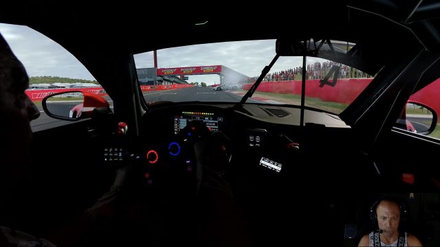 iRacing Porsche Cup Bathurst: Porsche 911 Cup cockpit view at Mount Panorama as the car ahead runs wide off the racing line